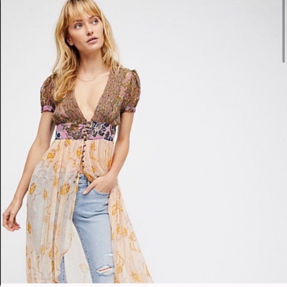 FREE PEOPLE Daisy Fields Maxi Top Small